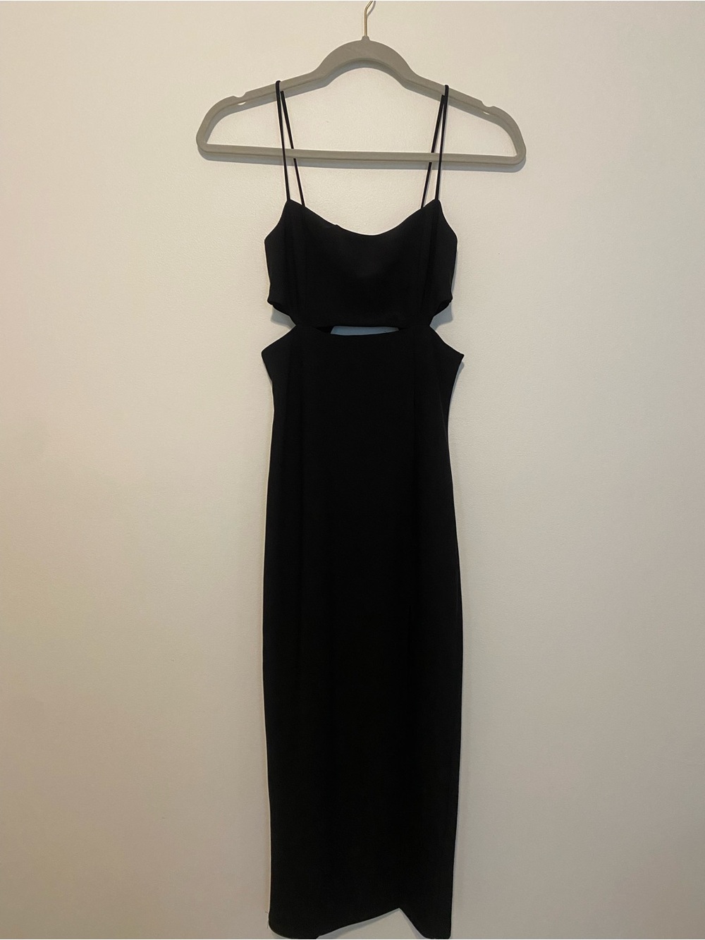 Hello Molly Black Cutout Spaghetti Strap Midi Dress